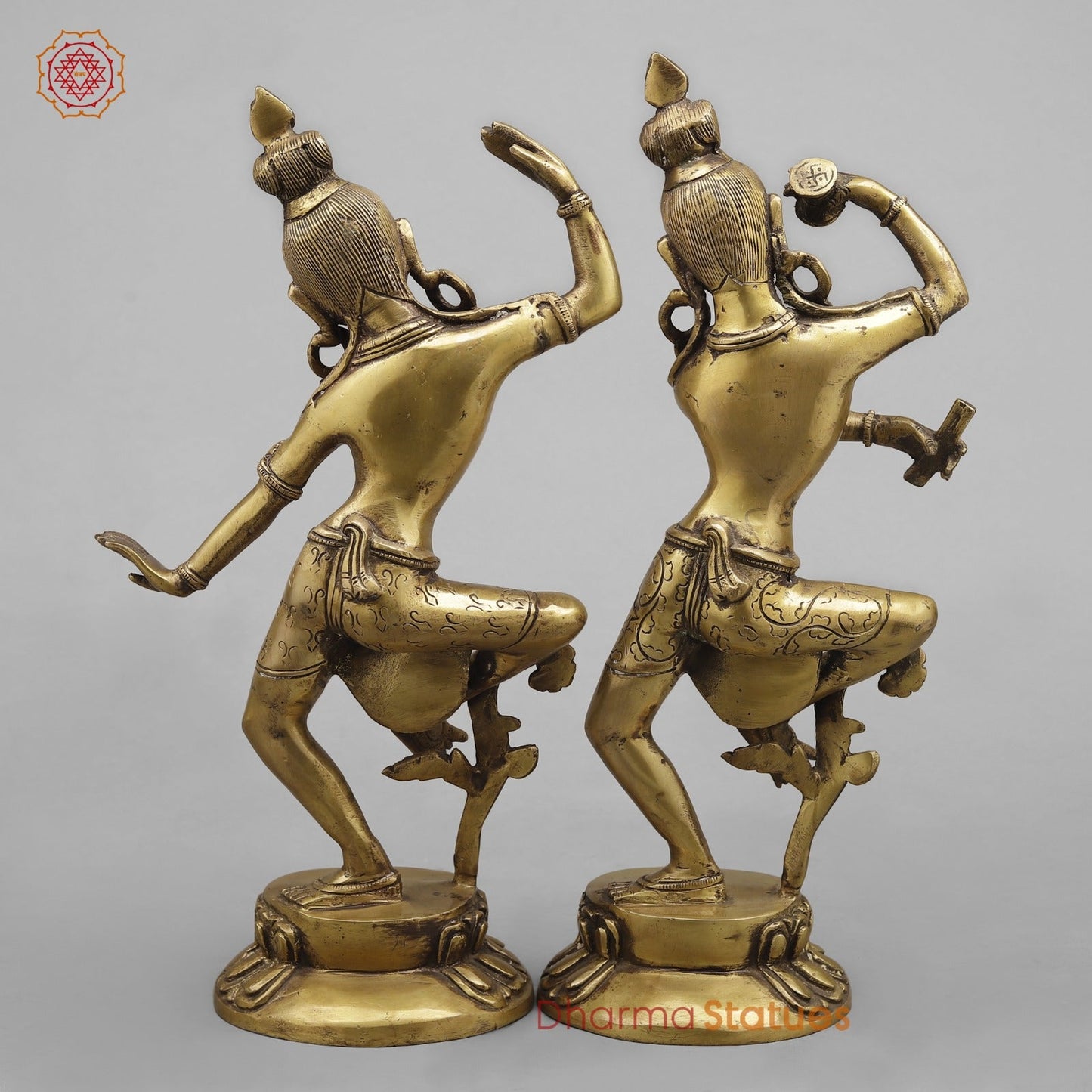Brass Shiva Parwati Dancing Gracefully, Antique finish 17”