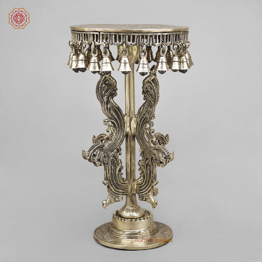 Brass Stand With Bell, Smooth Finish 19.5” (Single)