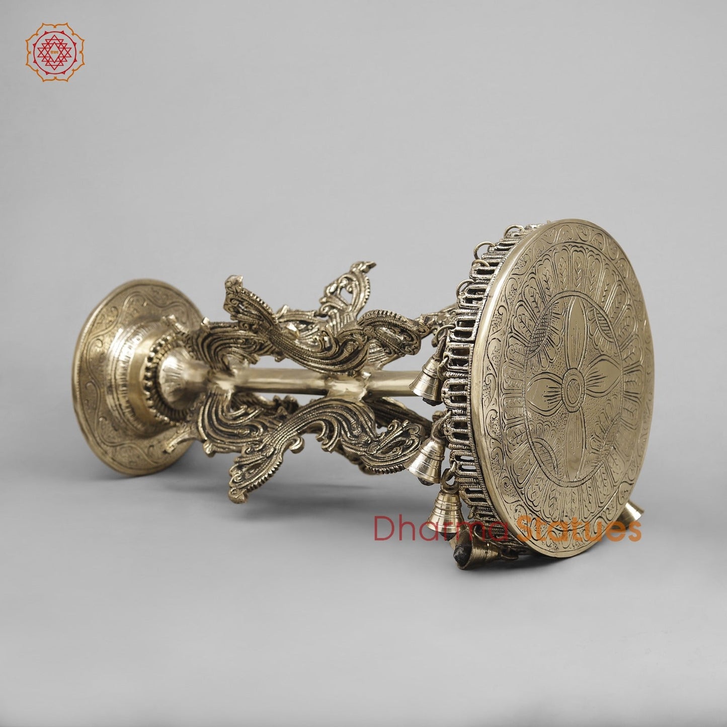 Brass Stand With Bell, Smooth Finish 19.5” (Single)