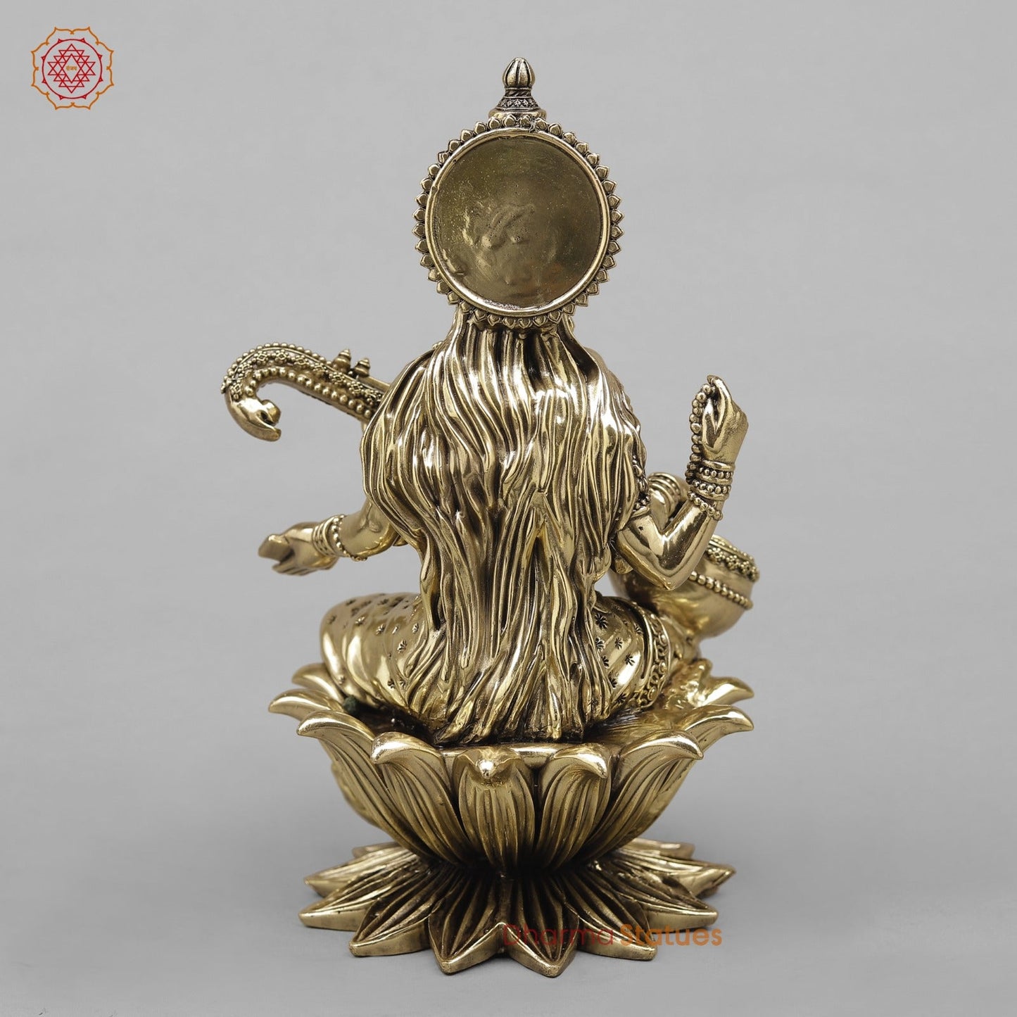 Brass Saraswati Seated Fine 10”