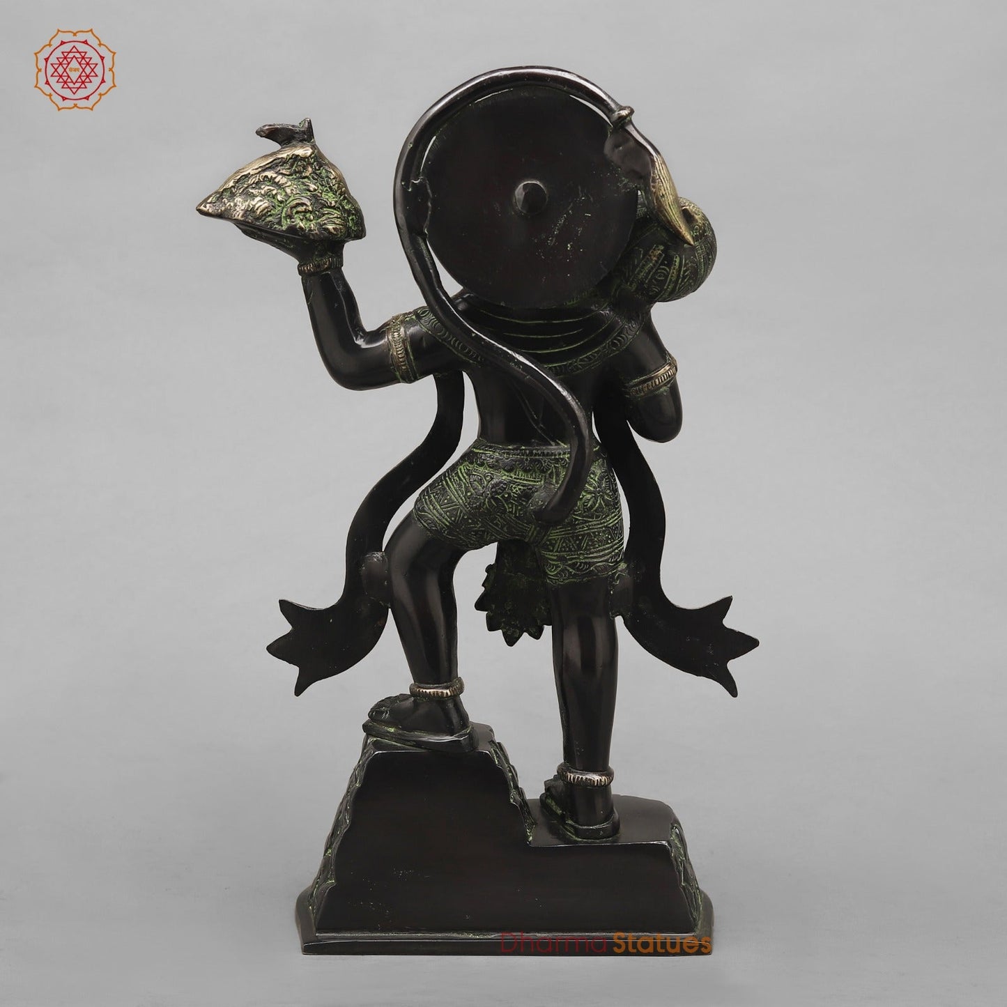 Brass Hanuman Standing Fine,Black Antique Finish 14.5”