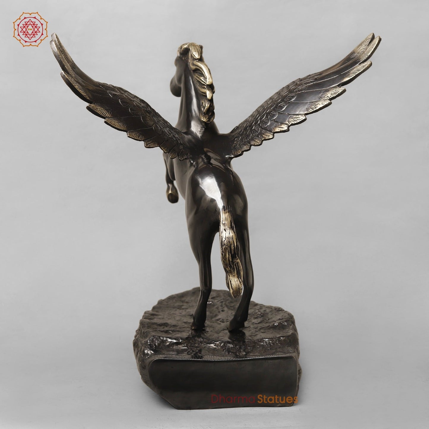 Brass Flying Horse Fine, Royal Black Finish 18.5”