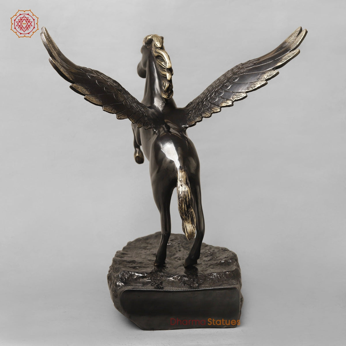 Brass Flying Horse Fine, Royal Black Finish 18.5”