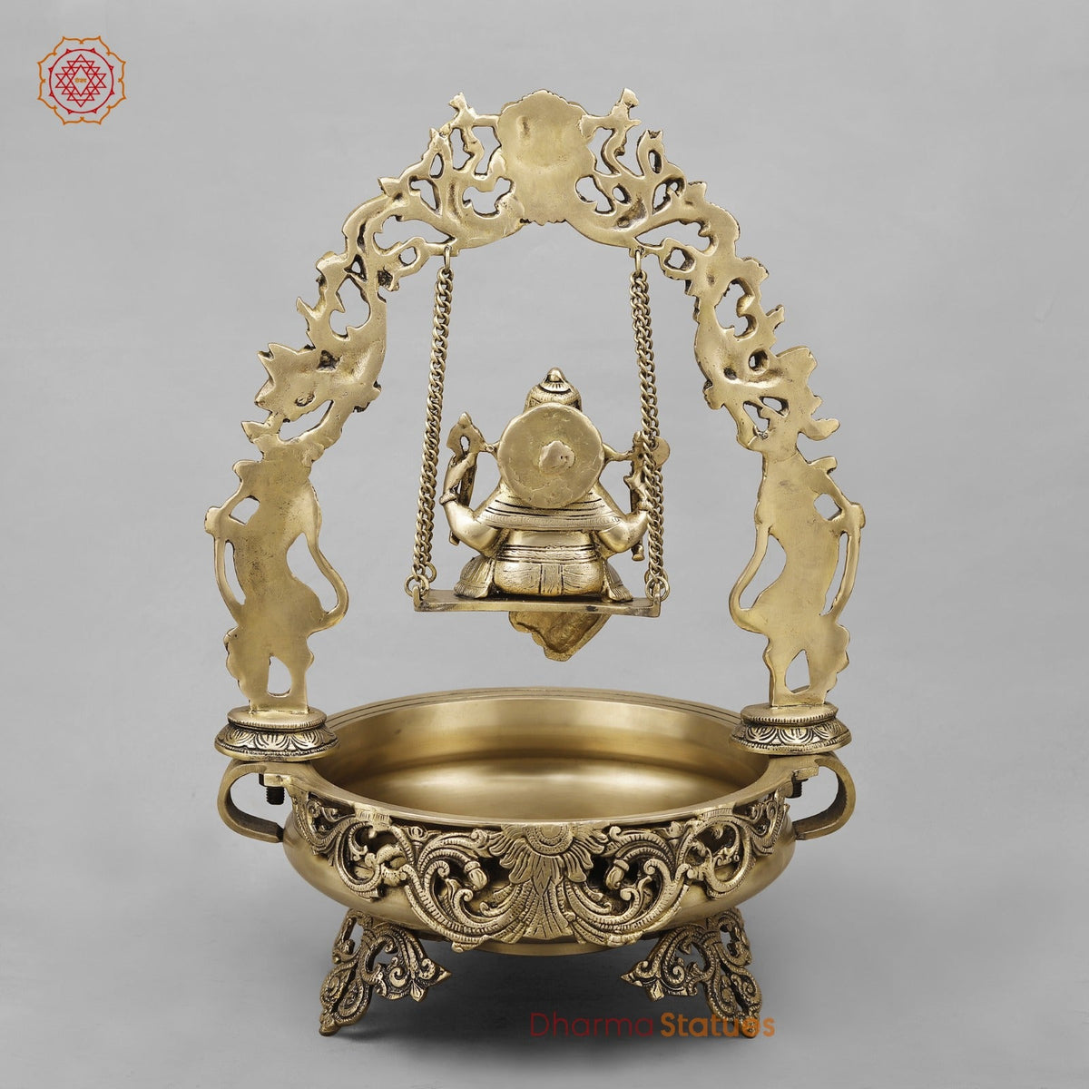 Brass Ganesh Jhula Urli, Fine Smooth Finish 21”