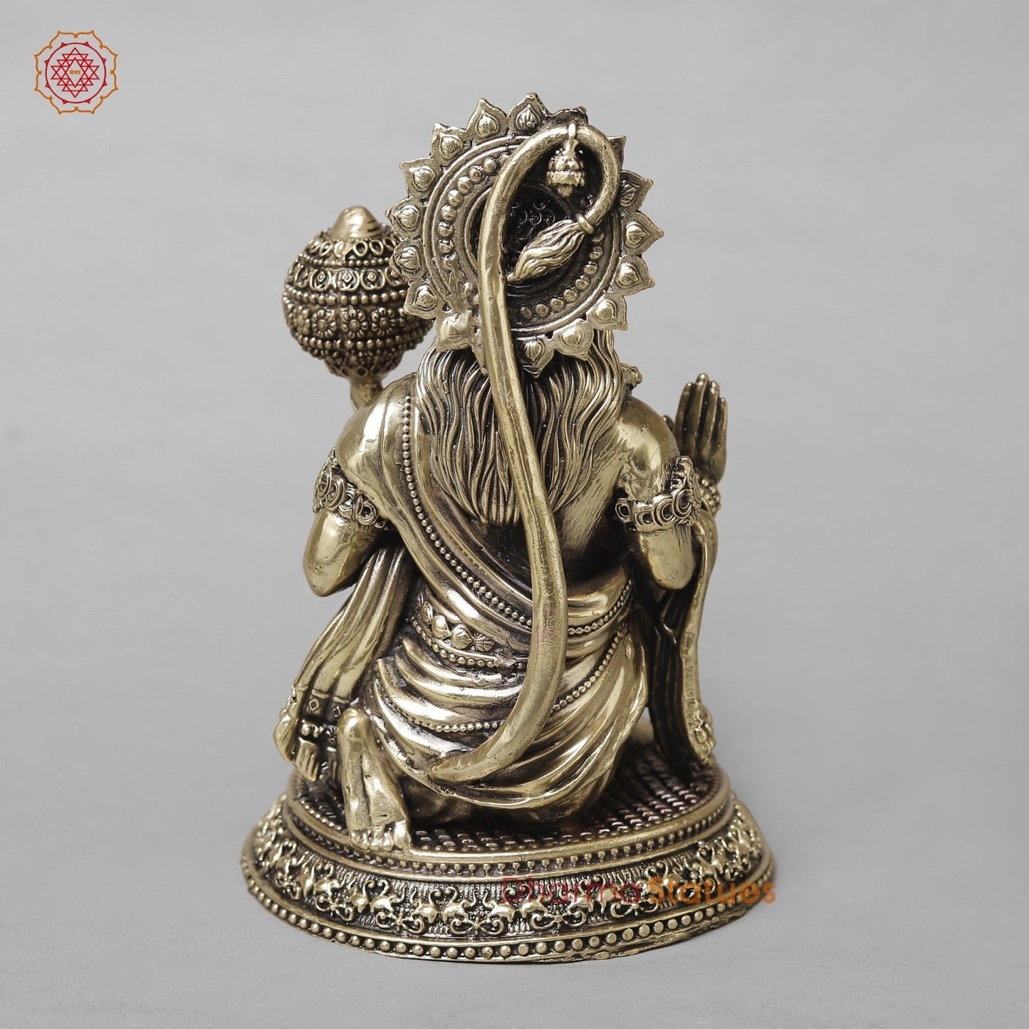 Brass Hanuman Ji Seated Fine 8”