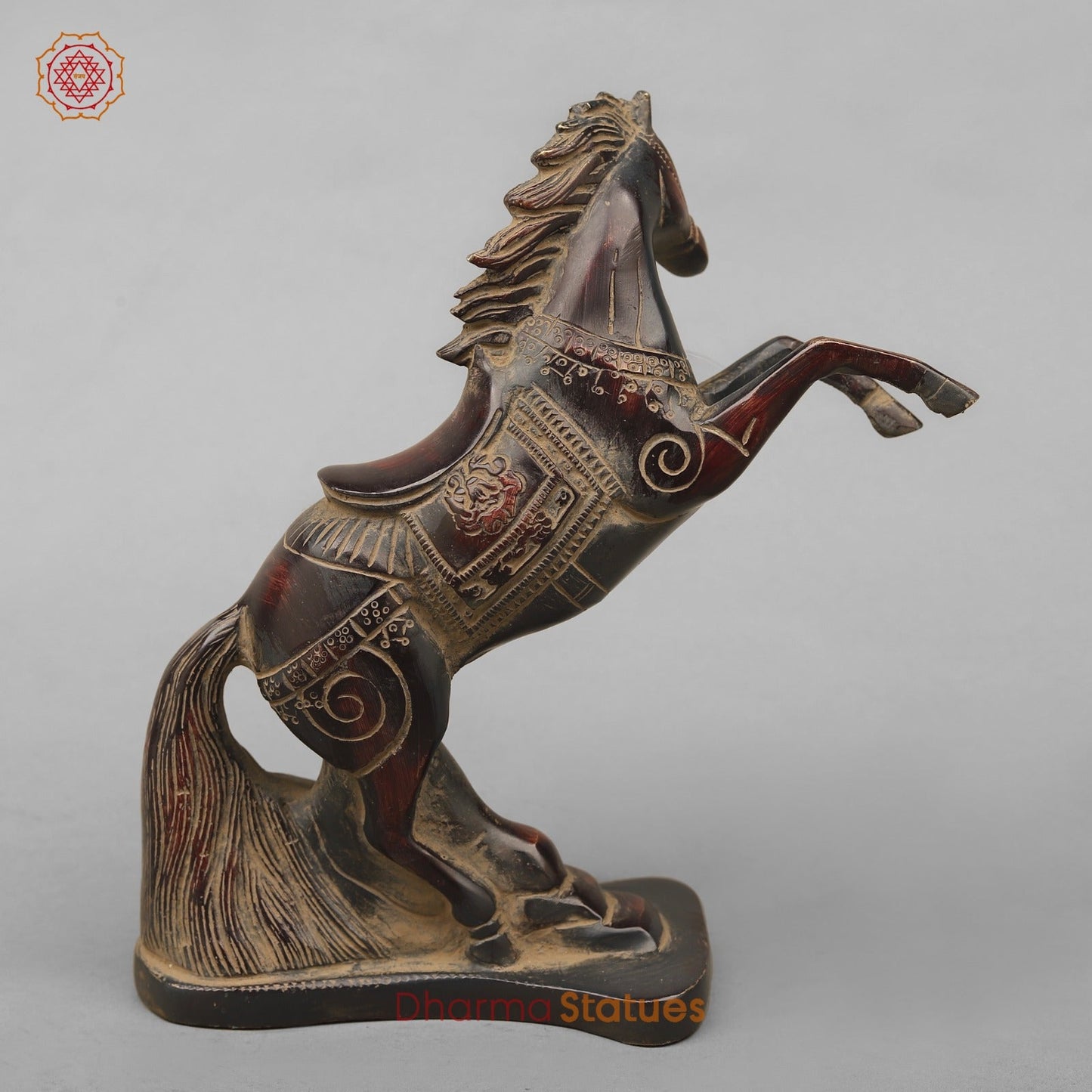 Brass Horse Jumping Showpiece, Copper Antique finish 8.5”