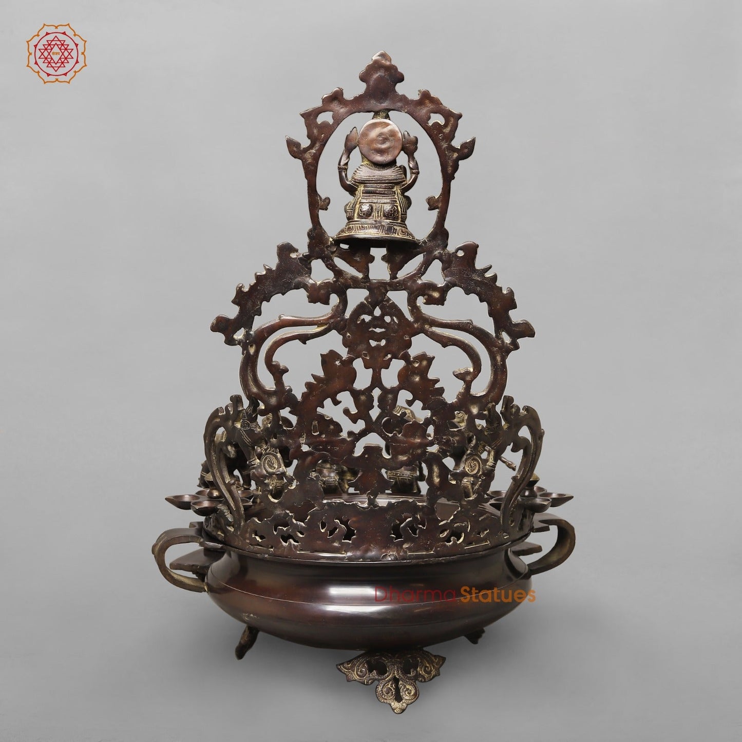 Brass Exclusive Ganesh Urli with Musicians Ganesh, Copper and Smooth Finish 30”