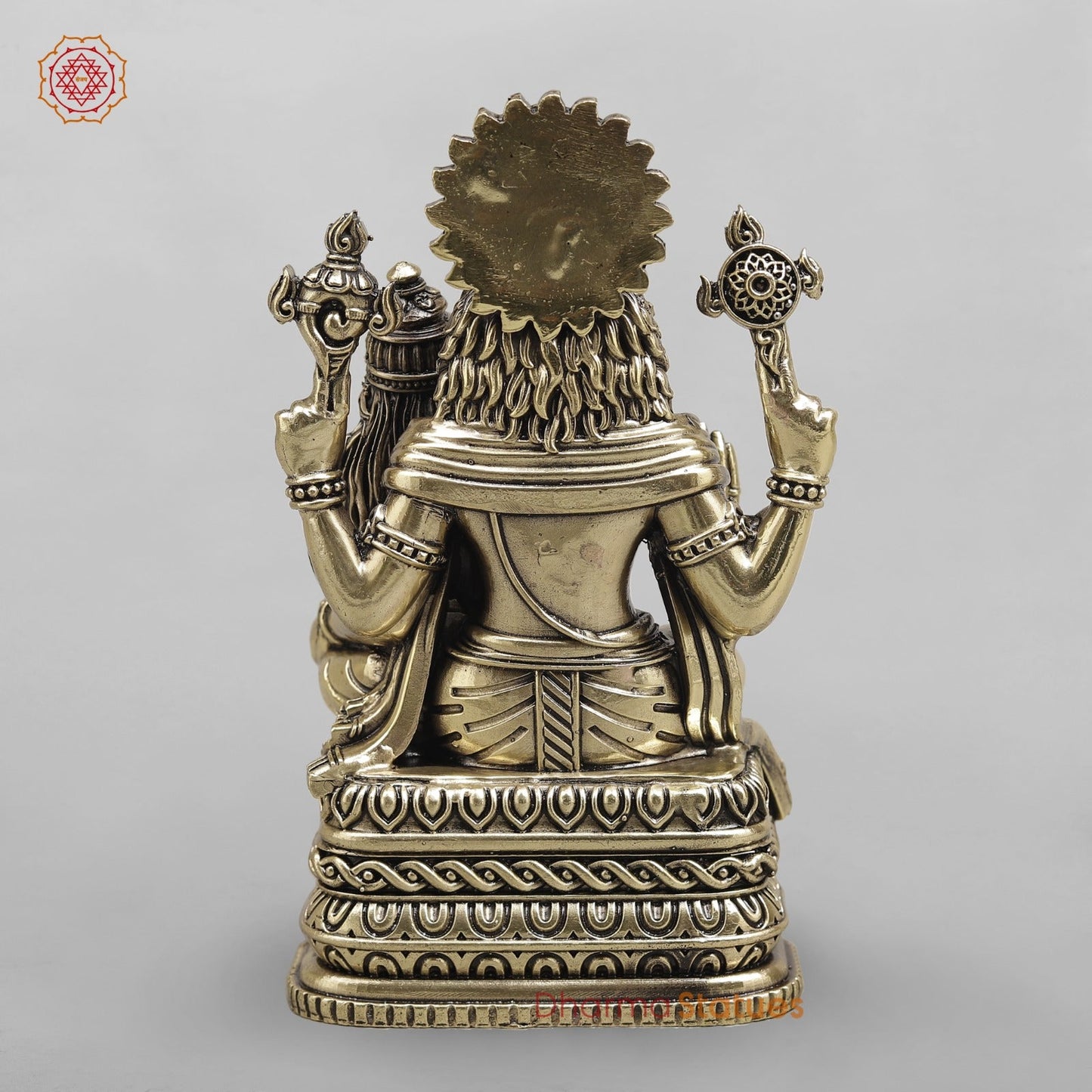Brass Narsimha Lakshmi Seated fine 8”