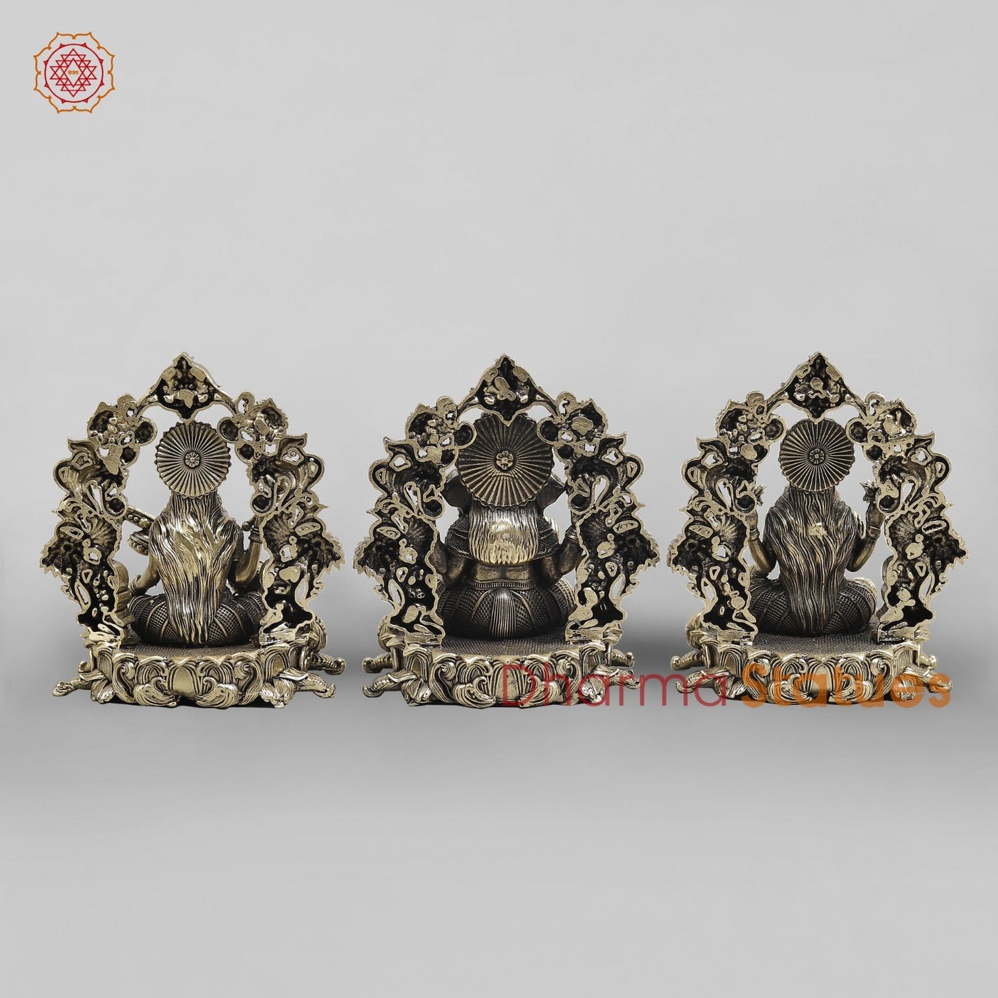 Brass Lakshmi Ganesh Seated Fine With Arch 5”