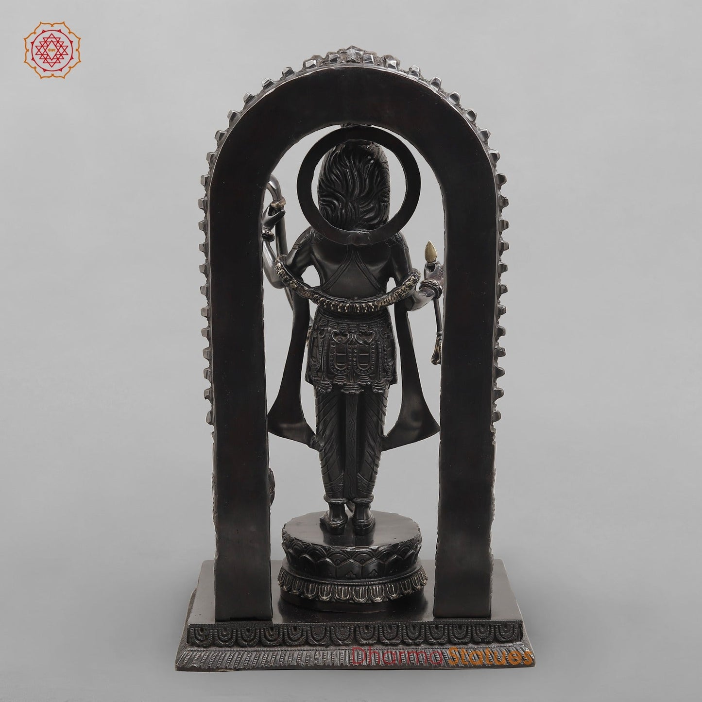 Brass Ram Lalla With Arch Fine (Ayodhya Ram),Royal Black Finish 18.5"