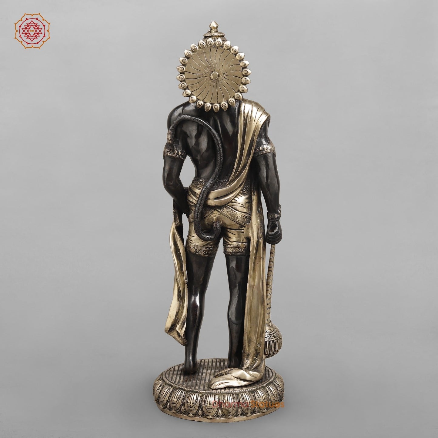 Brass Bahubali Hanuman ji Standing Fine, Royal Black Finish 23"