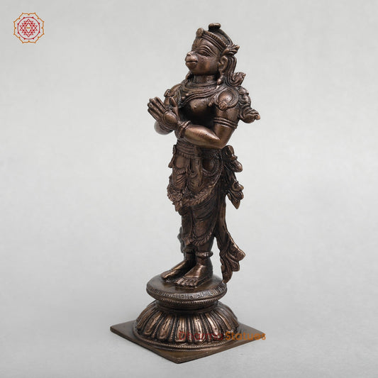 Brass Hanuman Ji Standing fine 9.5"