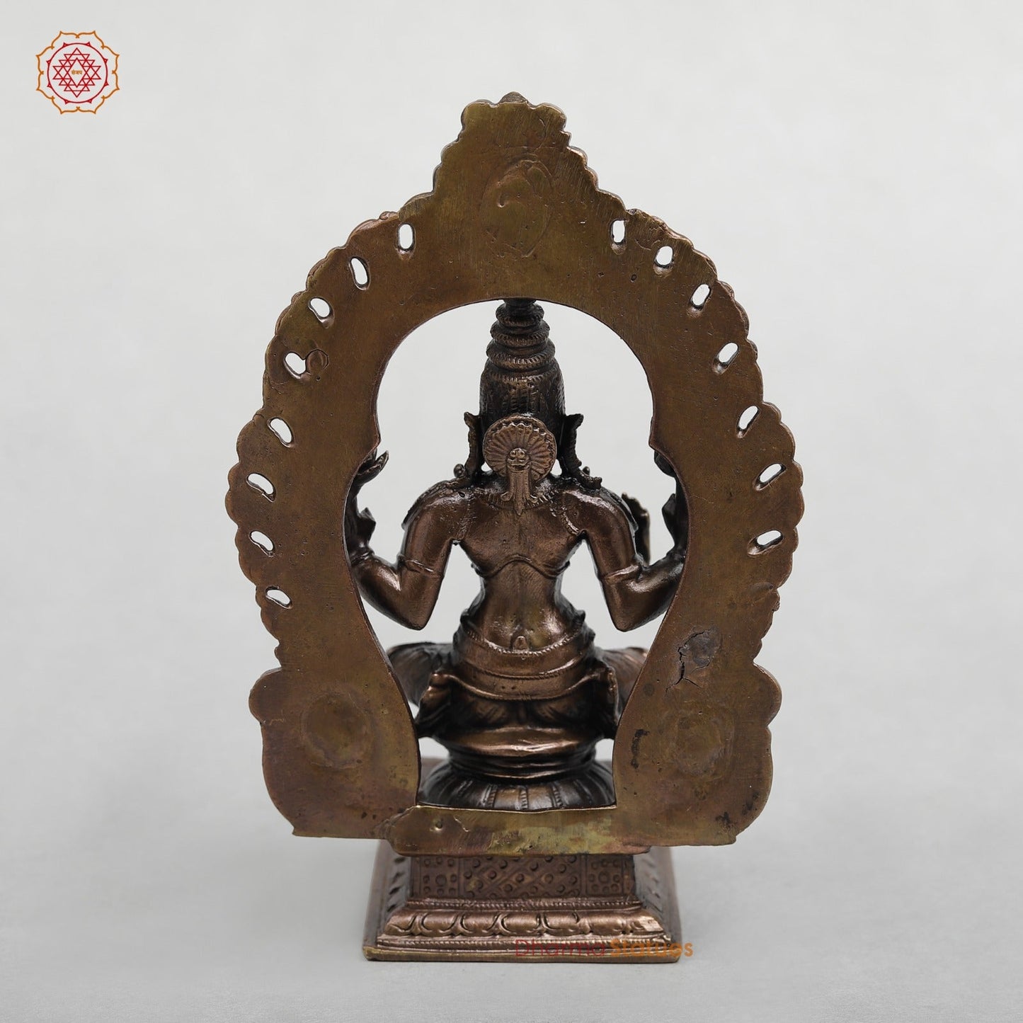 Copper Lakshmi Seated With Arch 5.5”