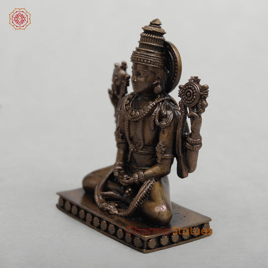 Copper Vishnu Seated Fine 3”