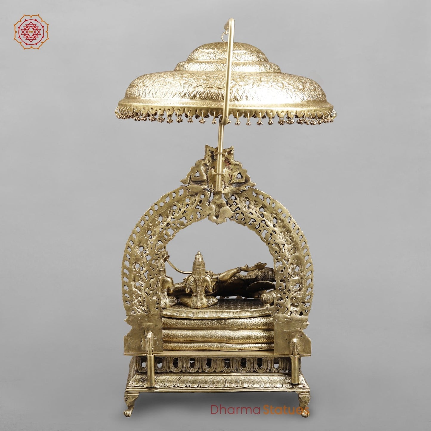 Bronze Vishnu Resting With Lakshmi & Brahma (Anantashayana) Fine 40” Origin - Swamimalai, Tamil Nadu