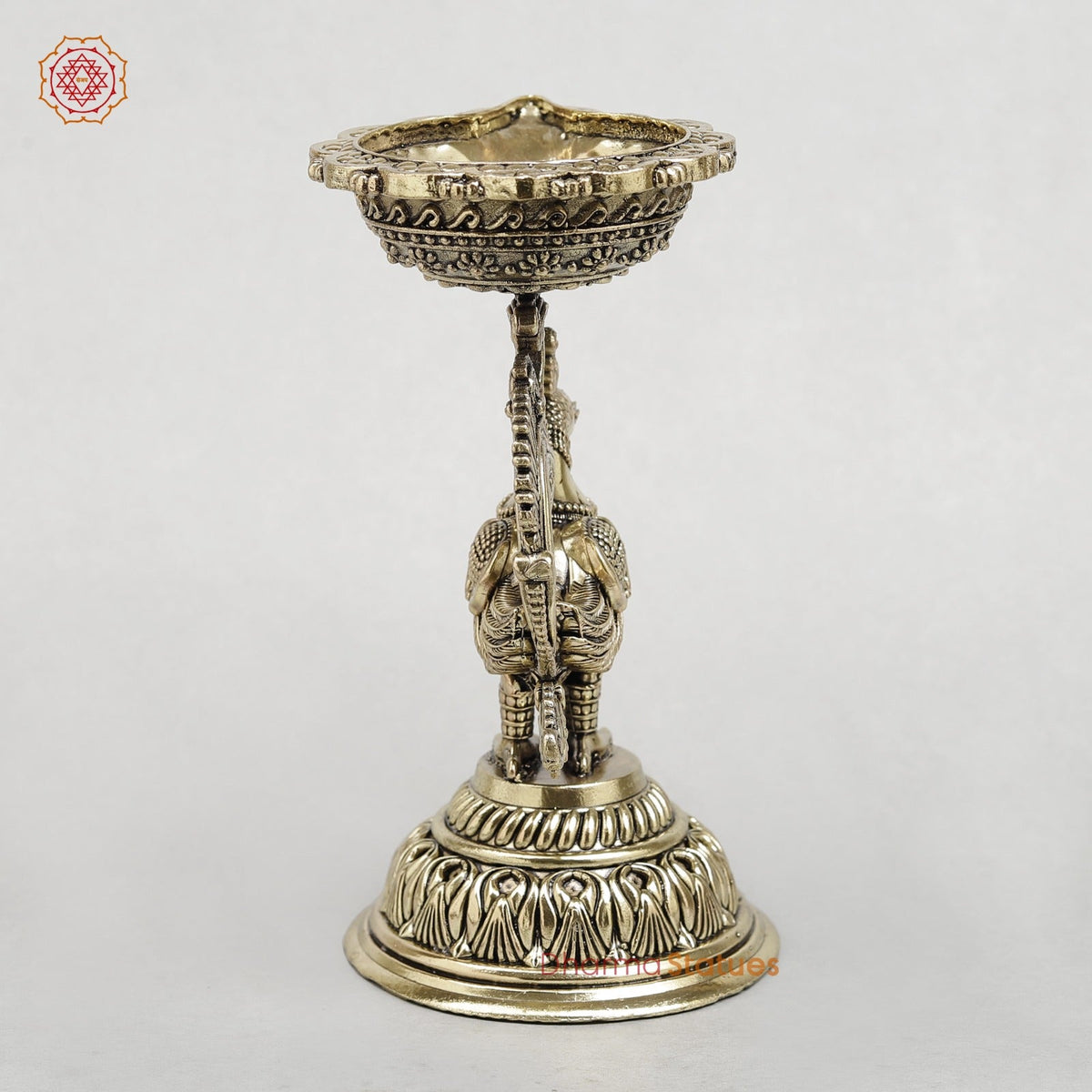 Brass Peacock Diya Fine 8”