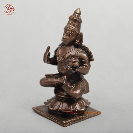 Copper Dhanwantri seated Fine 3.5”