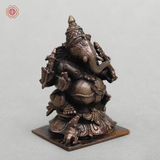 Copper Ganesh Seated Fine 3”