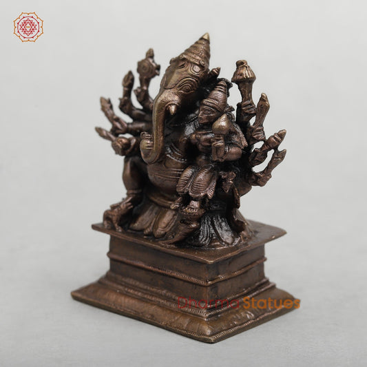 Copper Shakthi Ganesh Seated Fine 3.5”