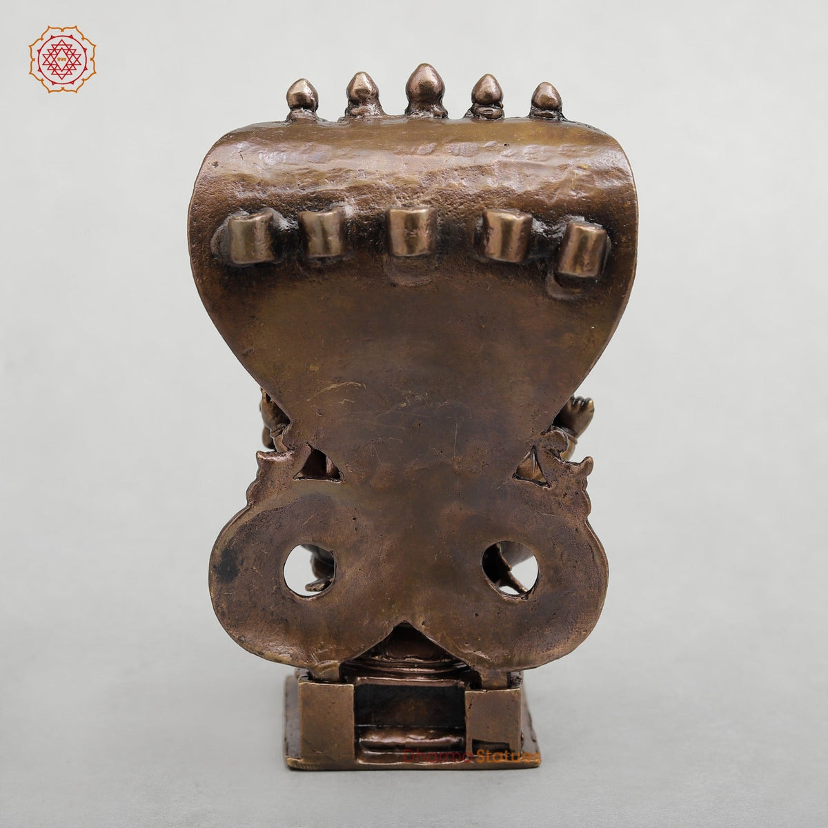 Copper Narsimha Seated with Lakshmi Fine 6”