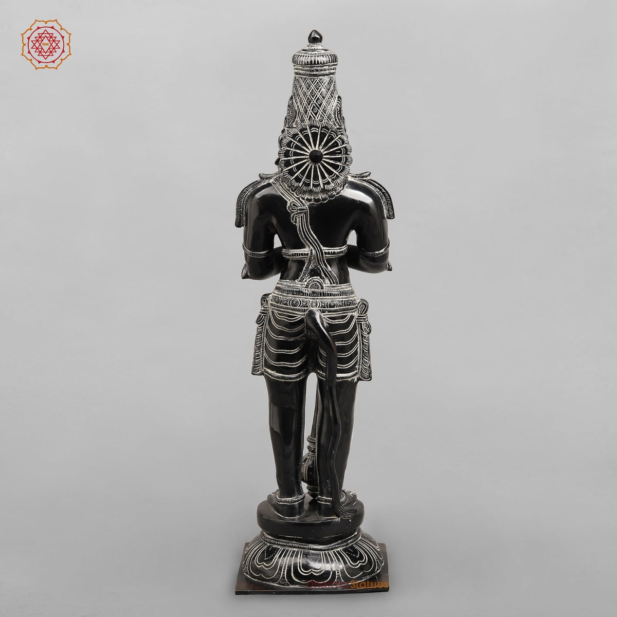 Brass Hanuman Standing Fine, Antique Rustic Finish 24”