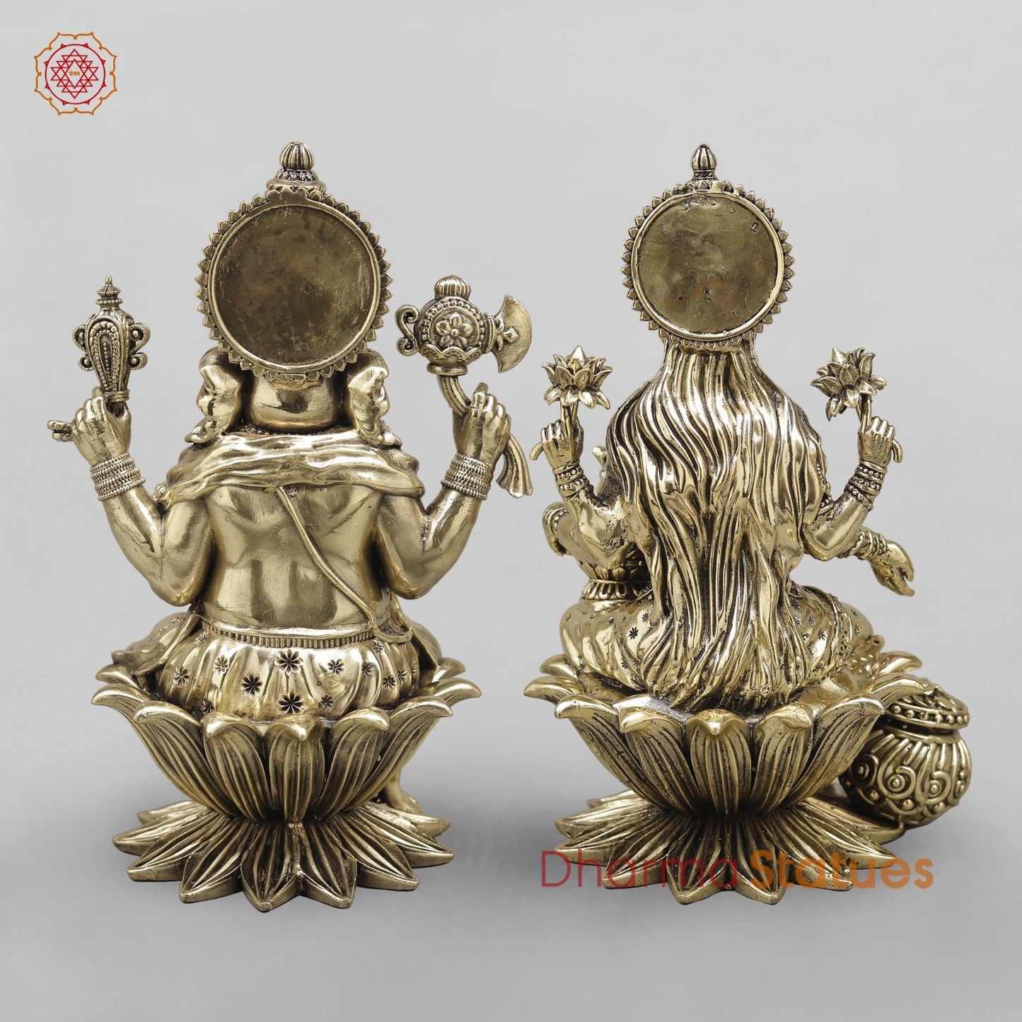 Brass Lakshmi Ganesh Saeted Fine 10”