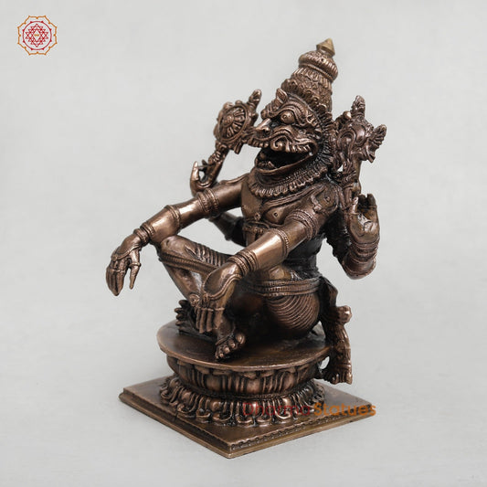Copper Narsimha Seated Fine 7.5”
