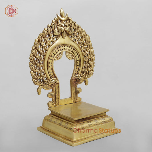 Brass Aasan with Arch For idols, Speacial Gold finish 15”