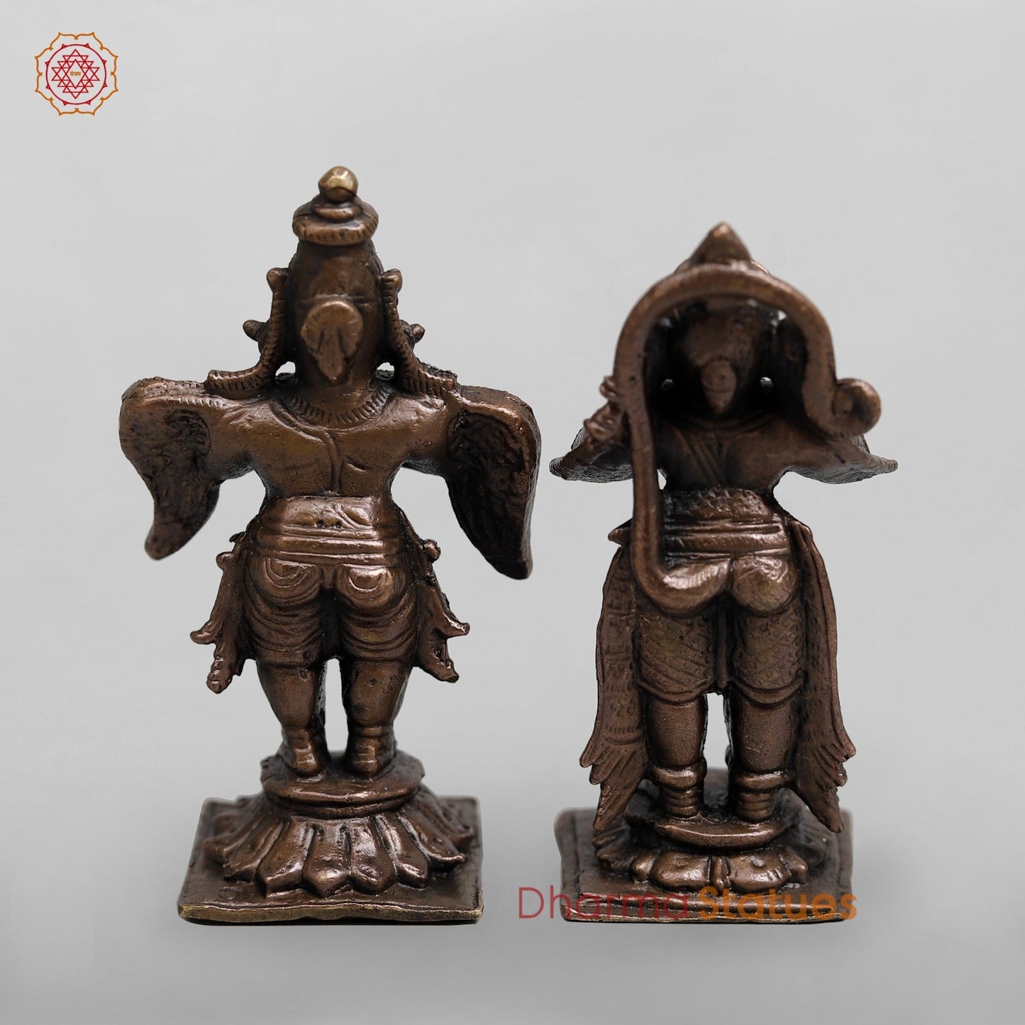 Copper Hanuman And Garuda standing Fine 3”