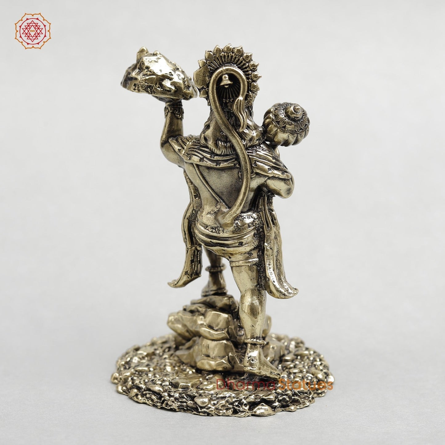 Brass Hanuman Standing lifting Mountain Fine 5”