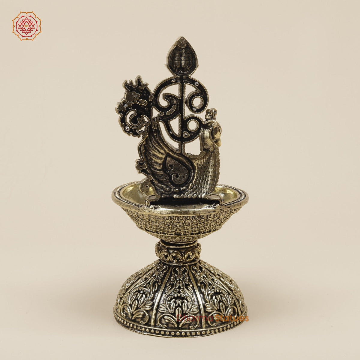Brass Diya With Murugan Veil Fine 6.5”