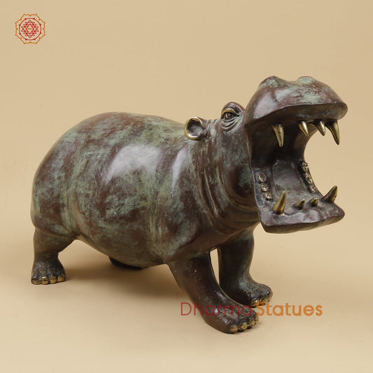 Bronze Exotic Hippopotamus Fine, Copper Rustic Finish 17” Origin - Java, Indonesia