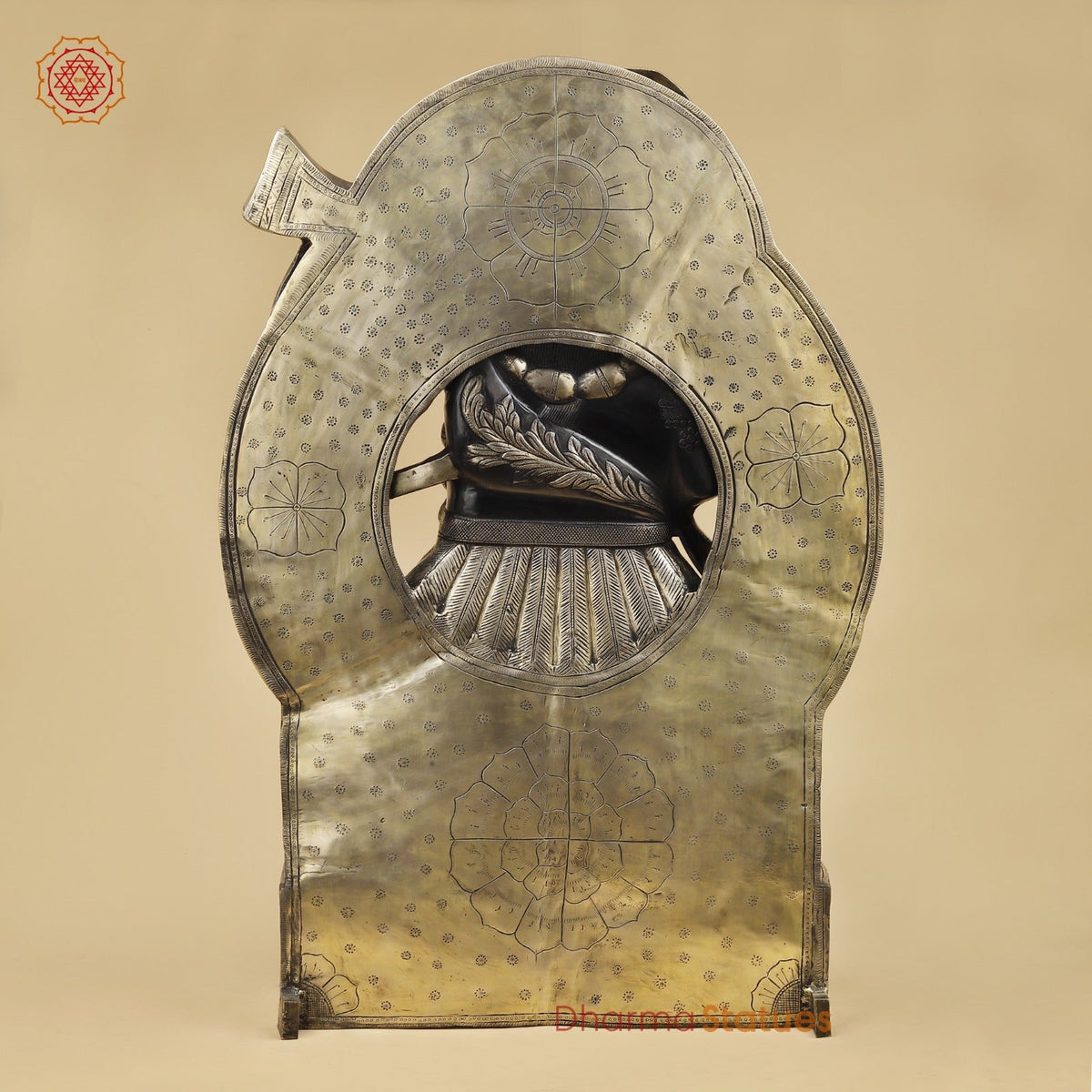 Brass Srinath Ji standing With Arch Fine, Black And Gold finish 36”