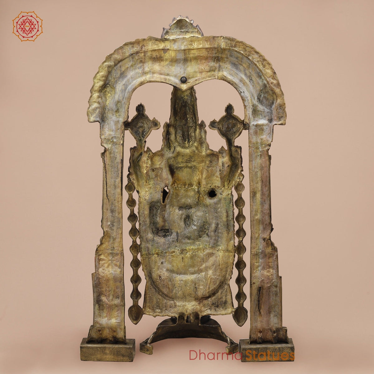 Brass Tirupati Balaji Fine With Arch, Black and Smooth Finish 56”