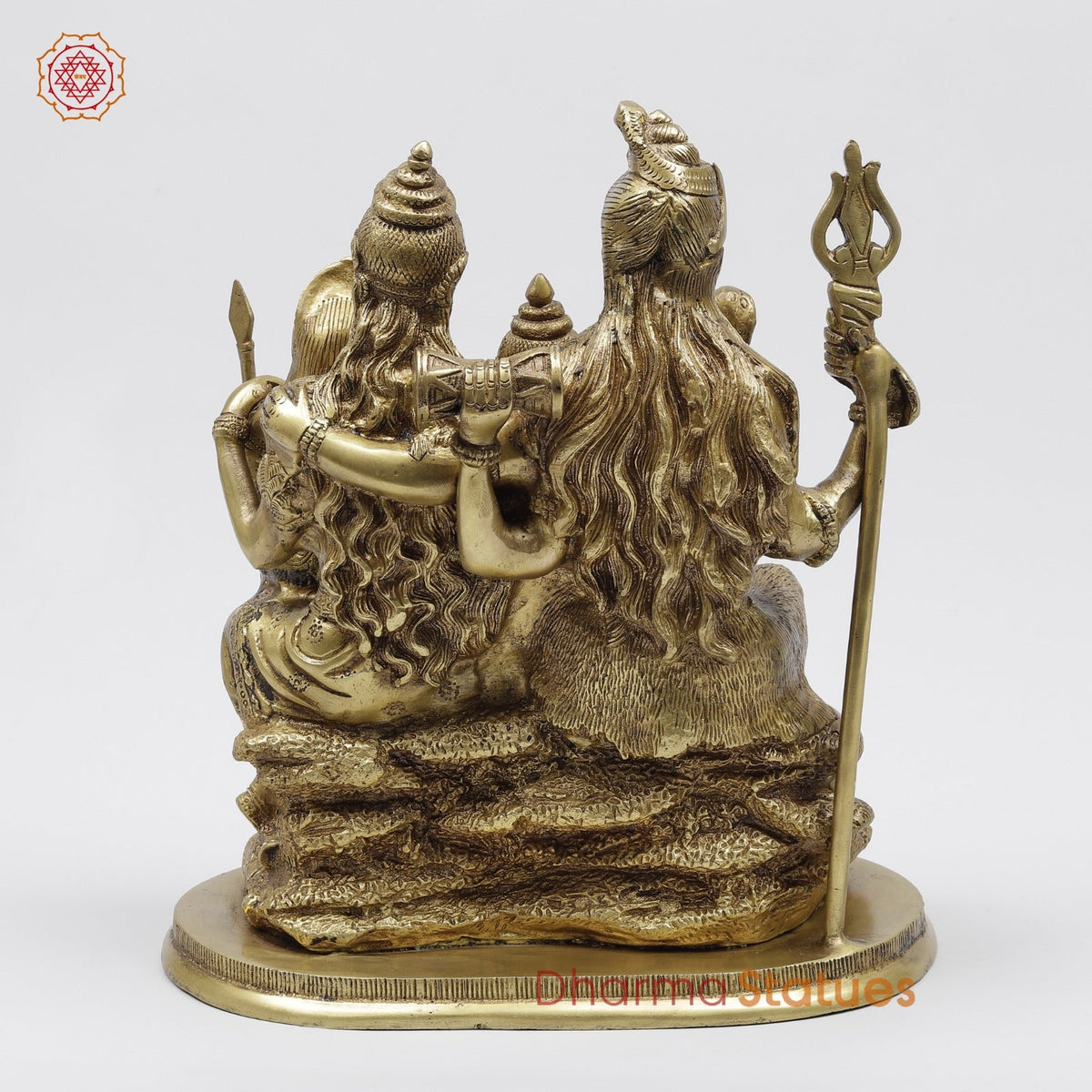 Brass shiva Family seated fine, Golden Finish 12”