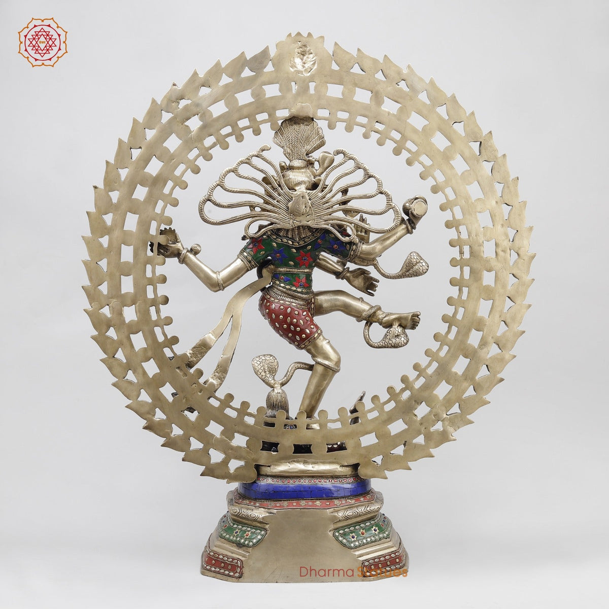 Brass Natraj (Dancing Shiva) Fine, Stone Work 31”