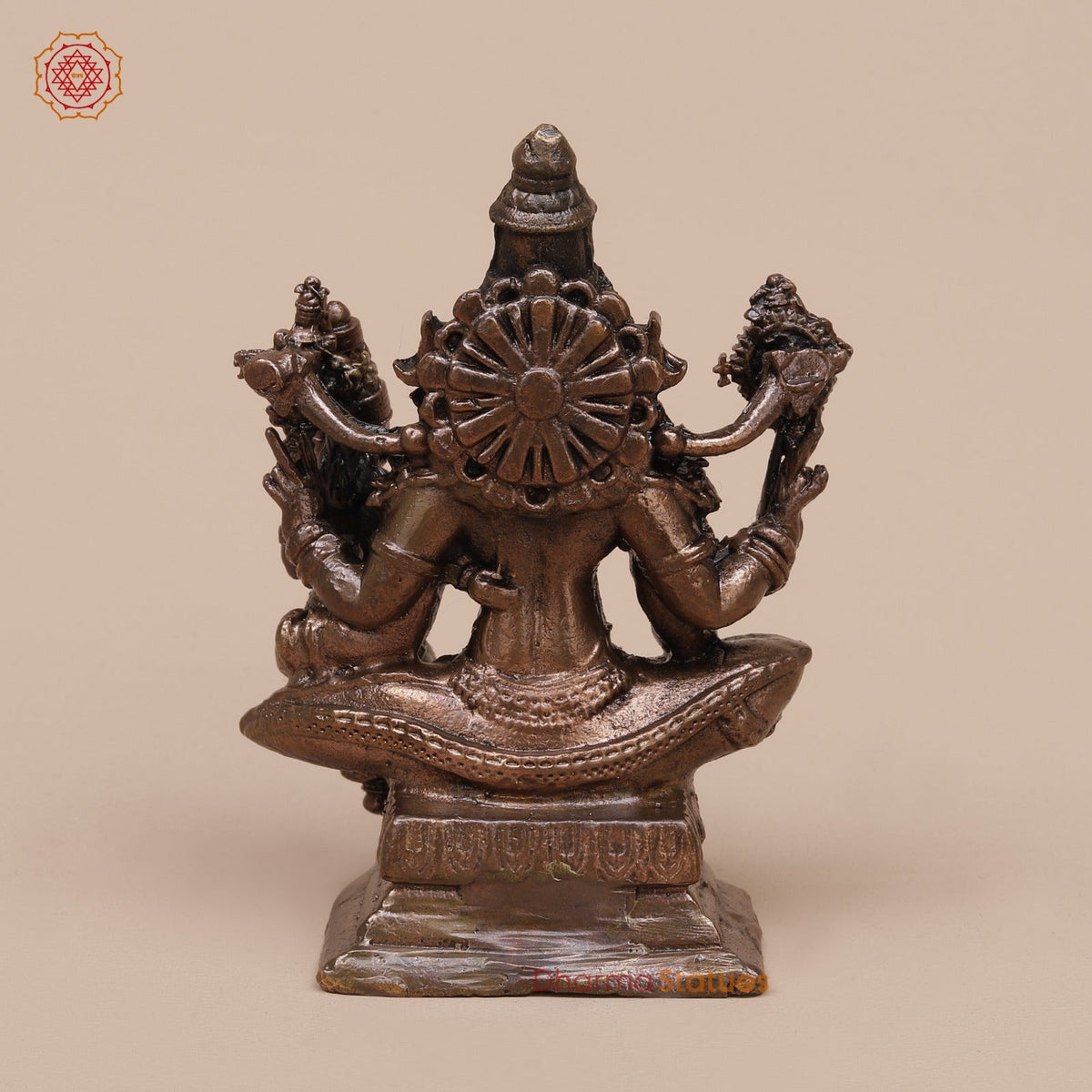 Copper Narsimha Lakshmi Seated Fine 3.5”