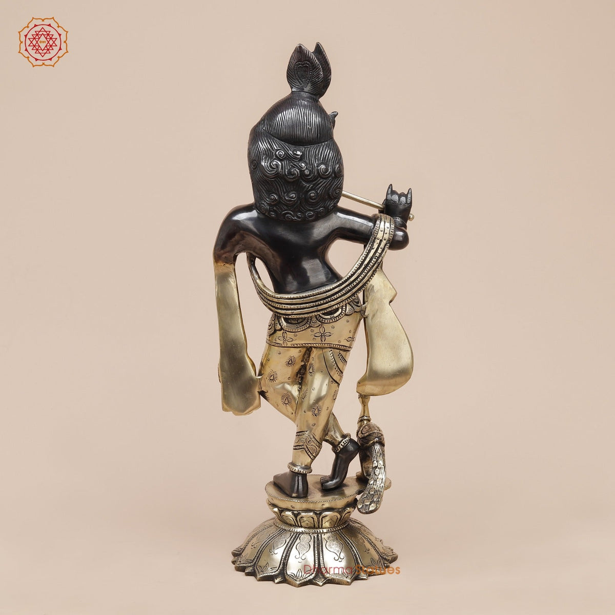 Brass Kalangi Krishna Fine, Royal Black Finish 19”