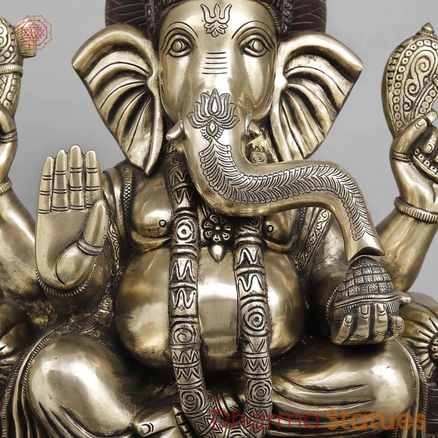 Majestic Lord Ganesha Brass Idol – A Symbol of Wisdom, Success & New Beginnings 24.5”