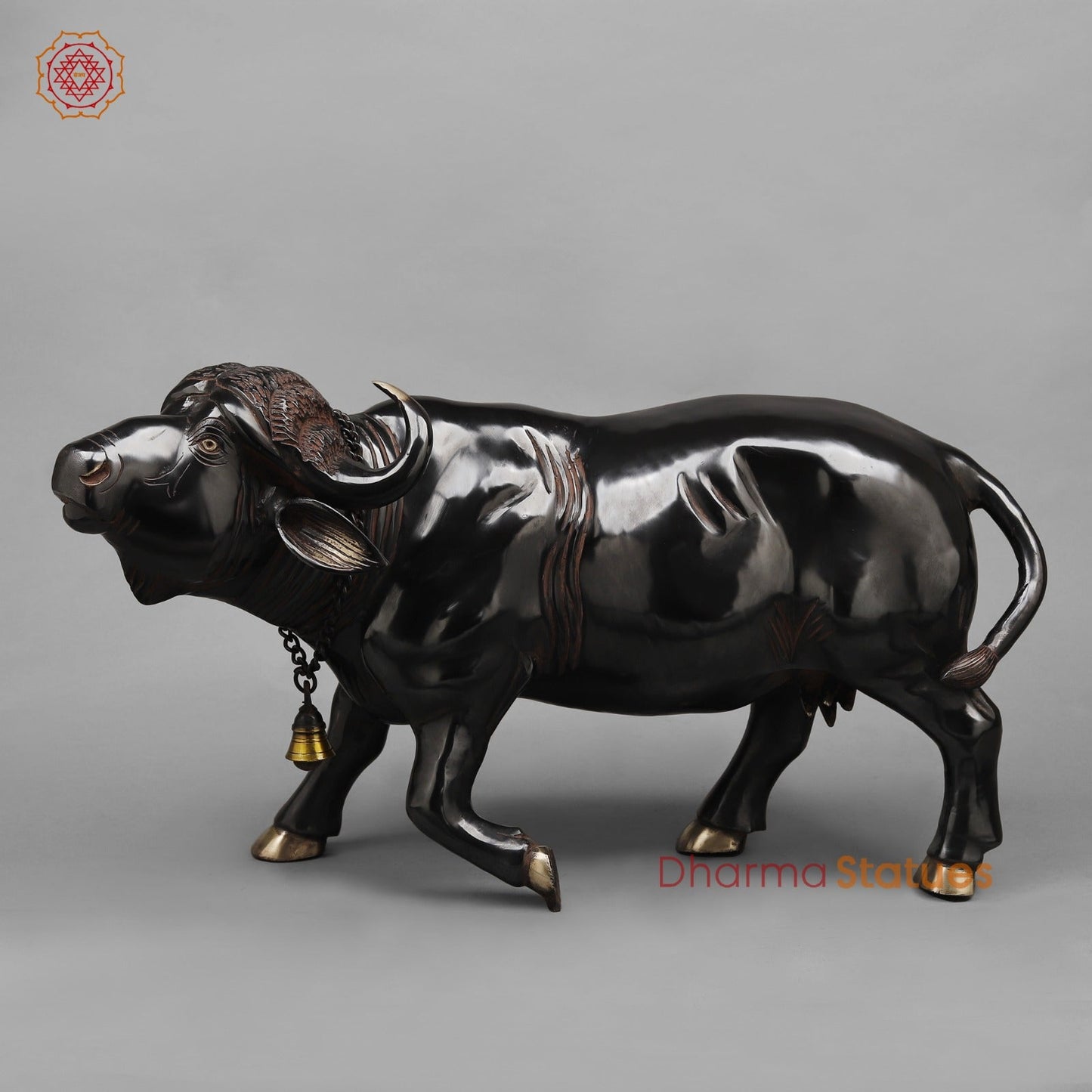 Brass Standing Buffalo, Deep Black finish 23”