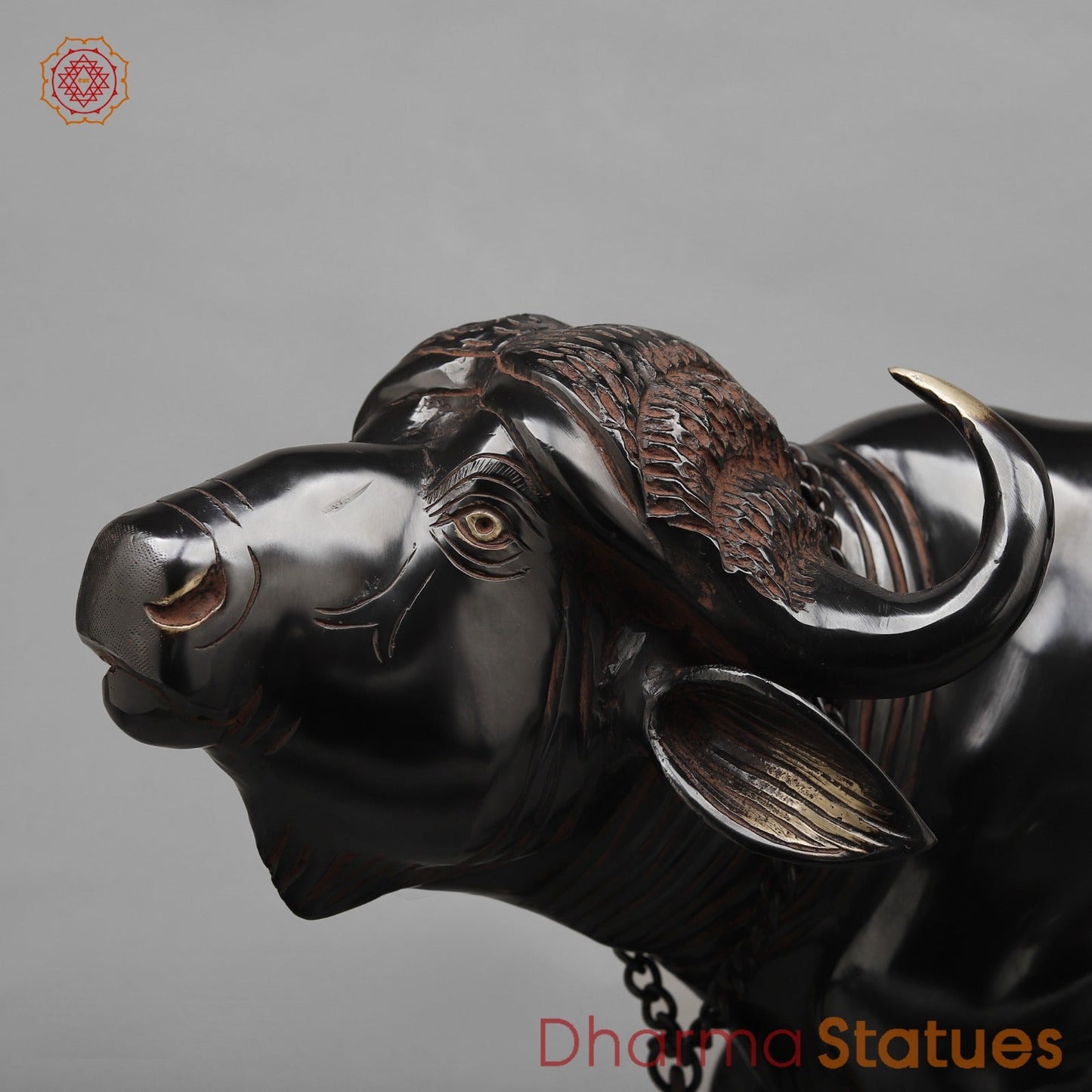 Brass Standing Buffalo, Deep Black finish 23”