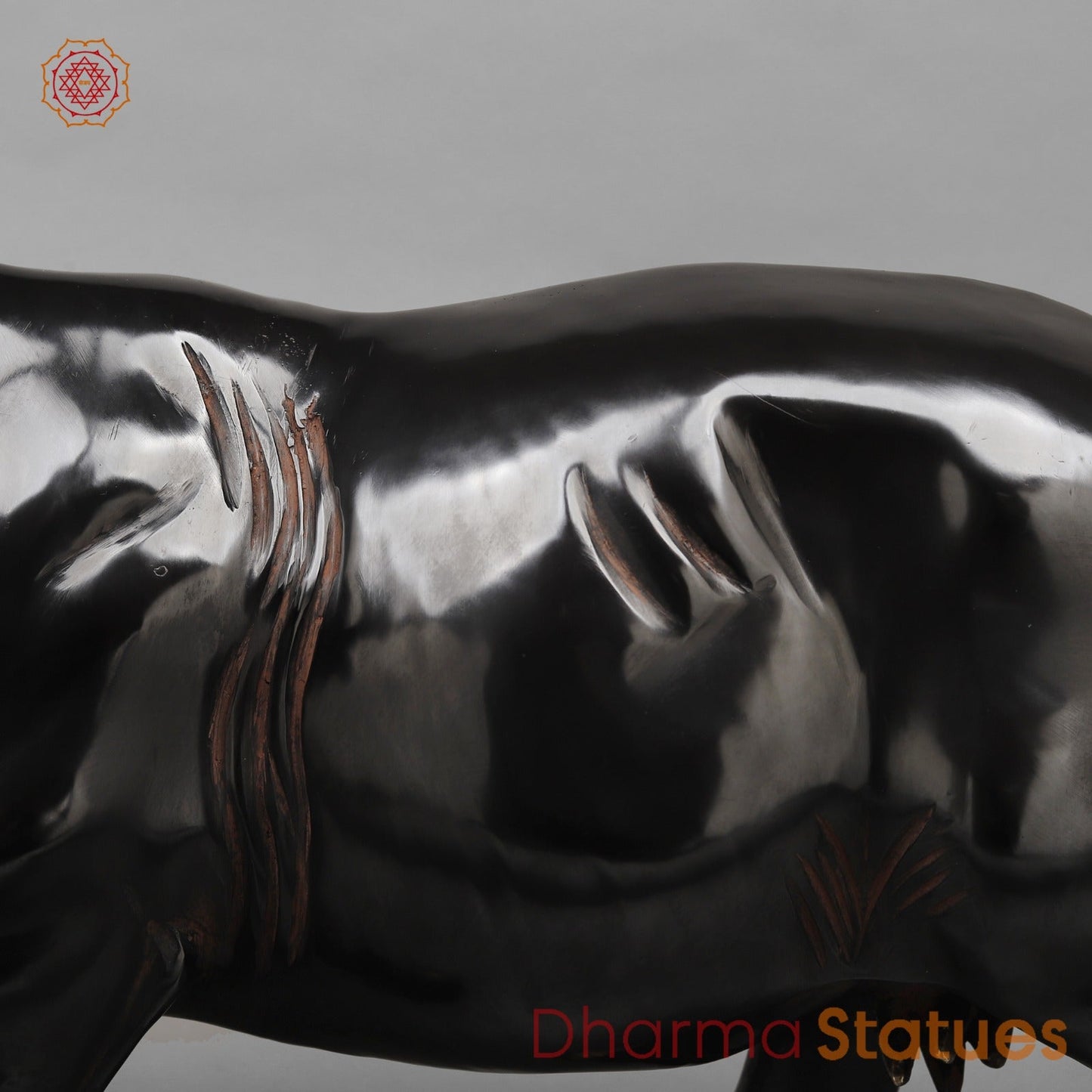 Brass Standing Buffalo, Deep Black finish 23”