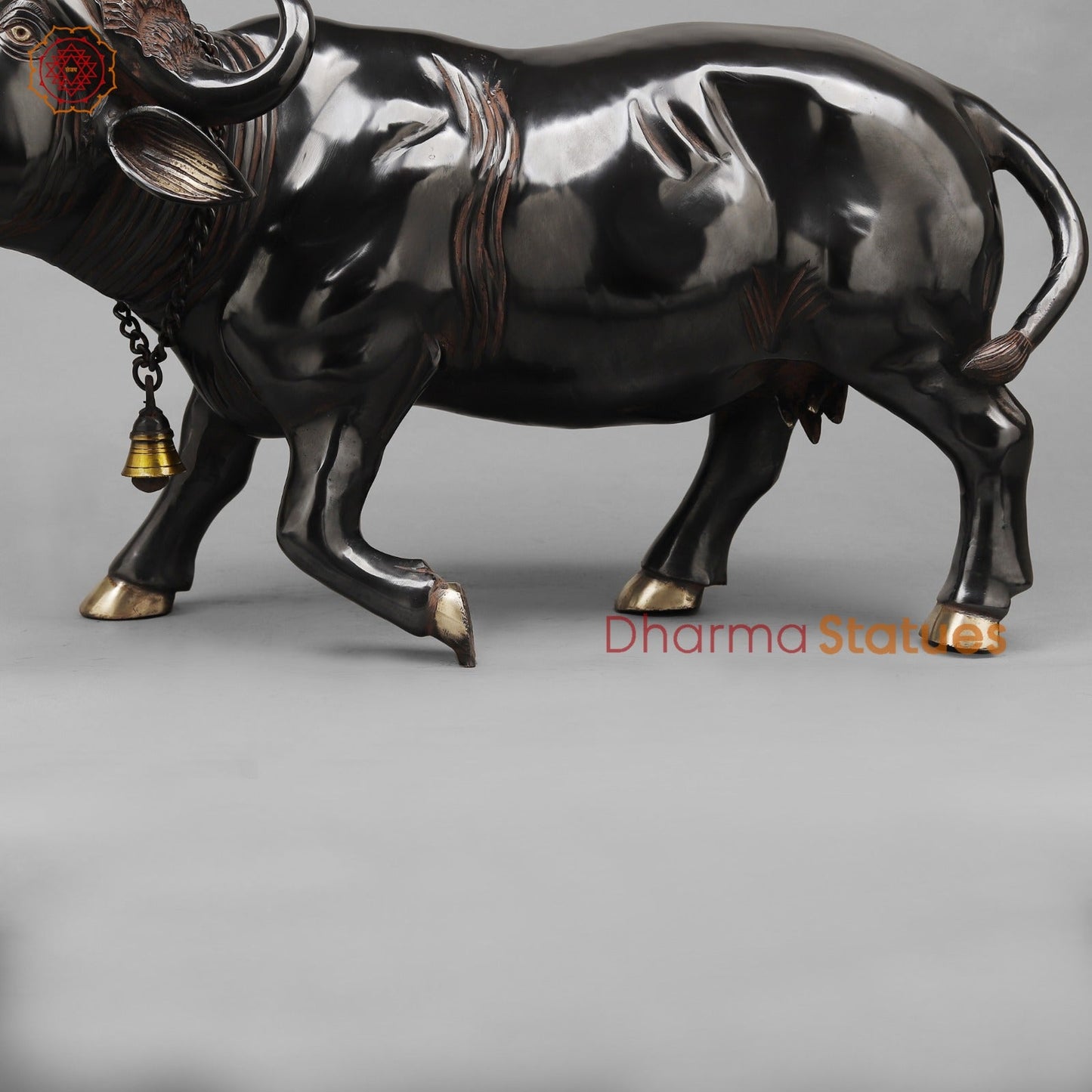 Brass Standing Buffalo, Deep Black finish 23”