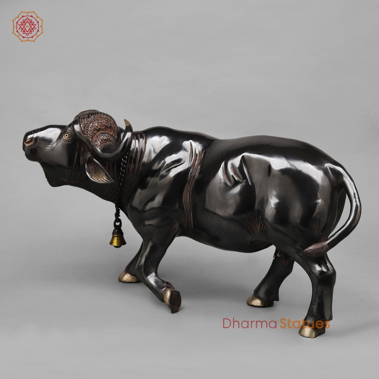Brass Standing Buffalo, Deep Black finish 23”