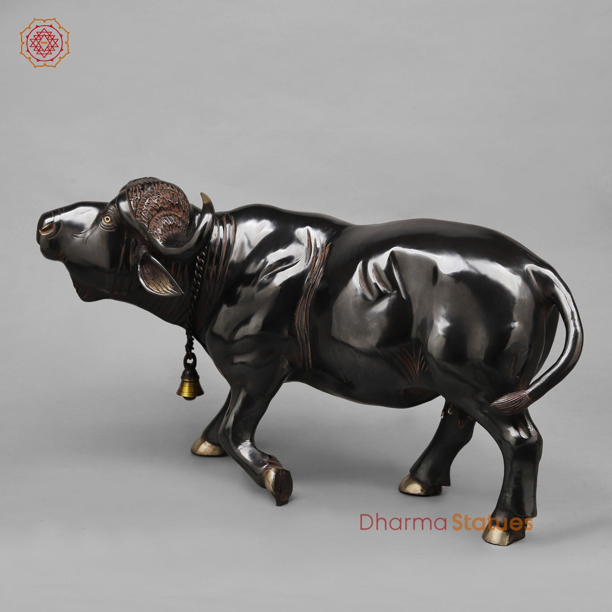 Brass Standing Buffalo, Deep Black finish 23”