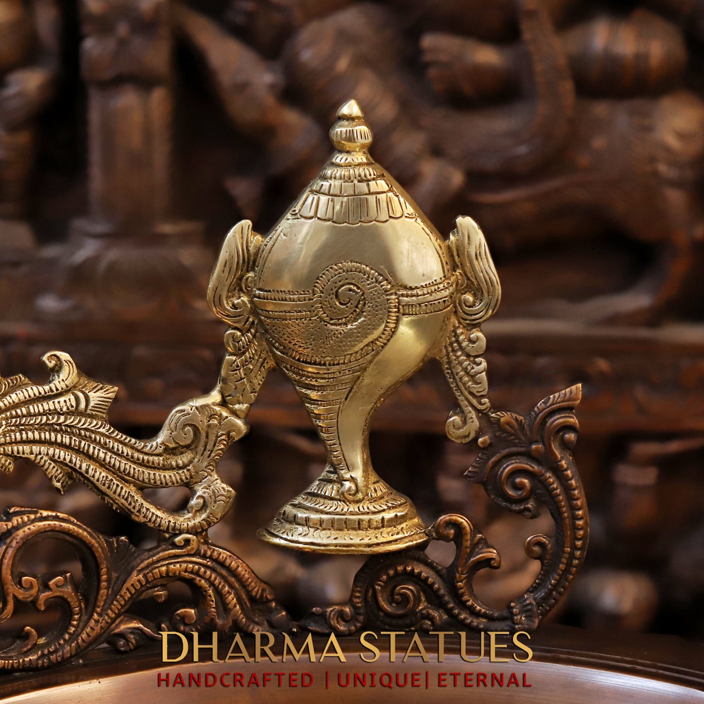 Brass Urli with Tirupati balaji with vishnu dashavtars, Copper & Golden Finish, 17"