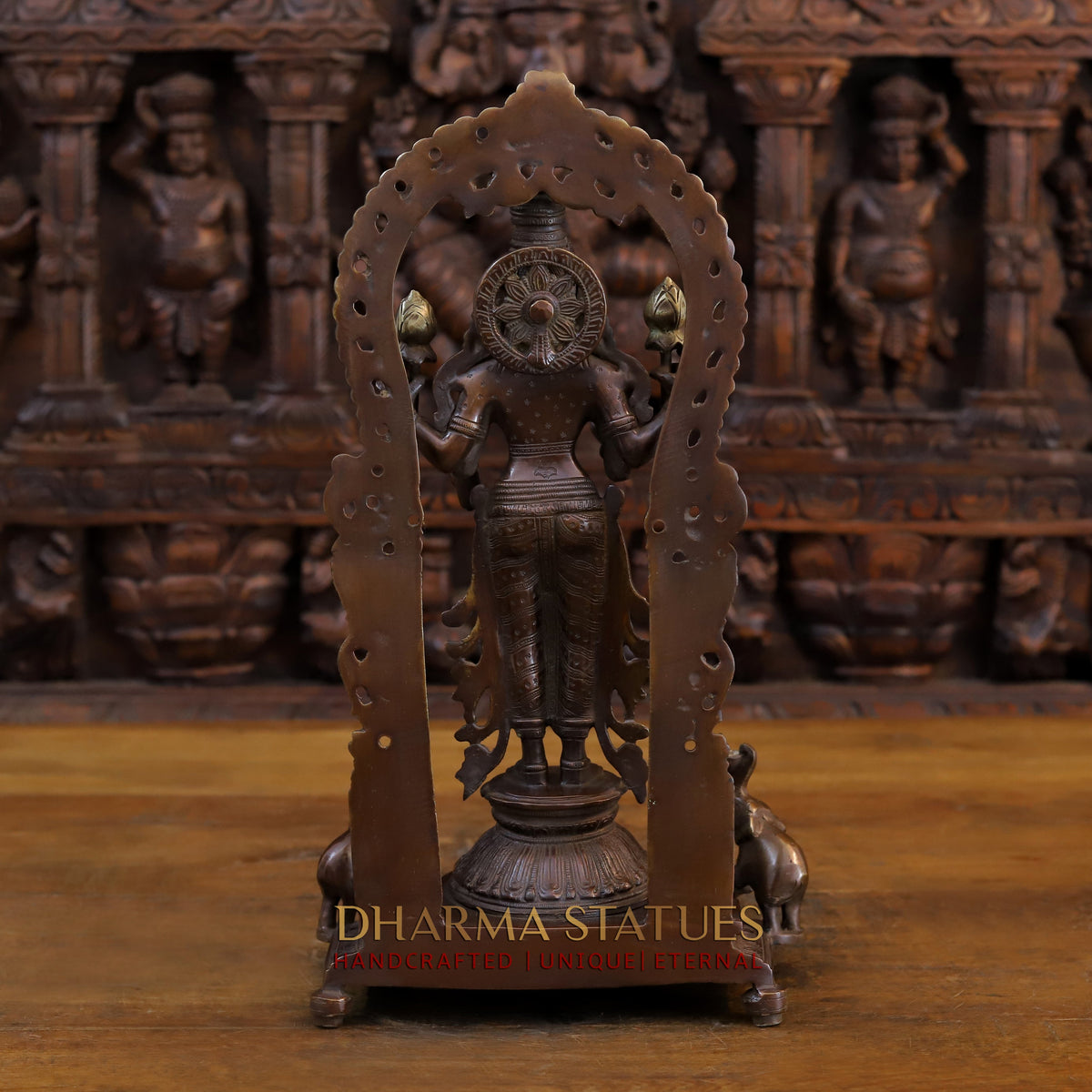 Brass Lakshmi Standing Blessing Position, Copper & Gold Finish, 16.5"