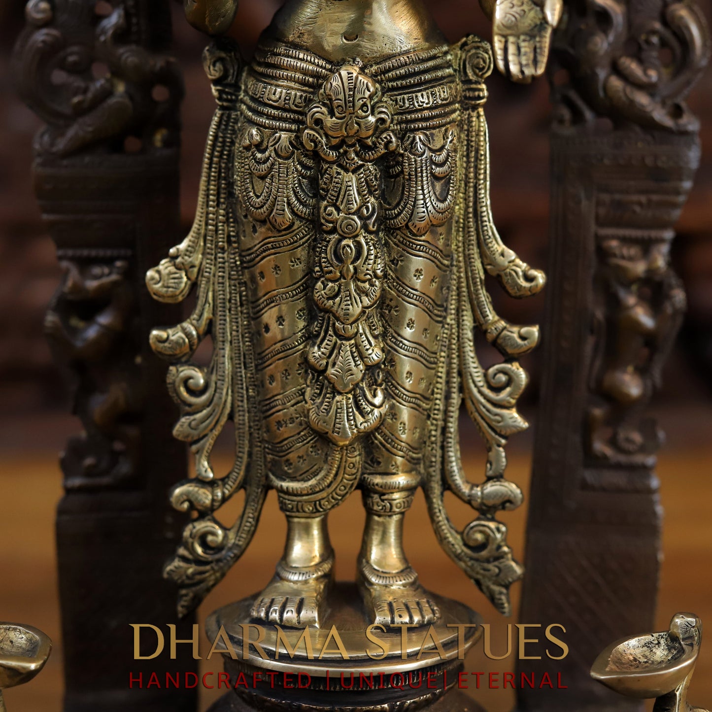 Brass Lakshmi Standing Blessing Position, Copper & Gold Finish, 16"