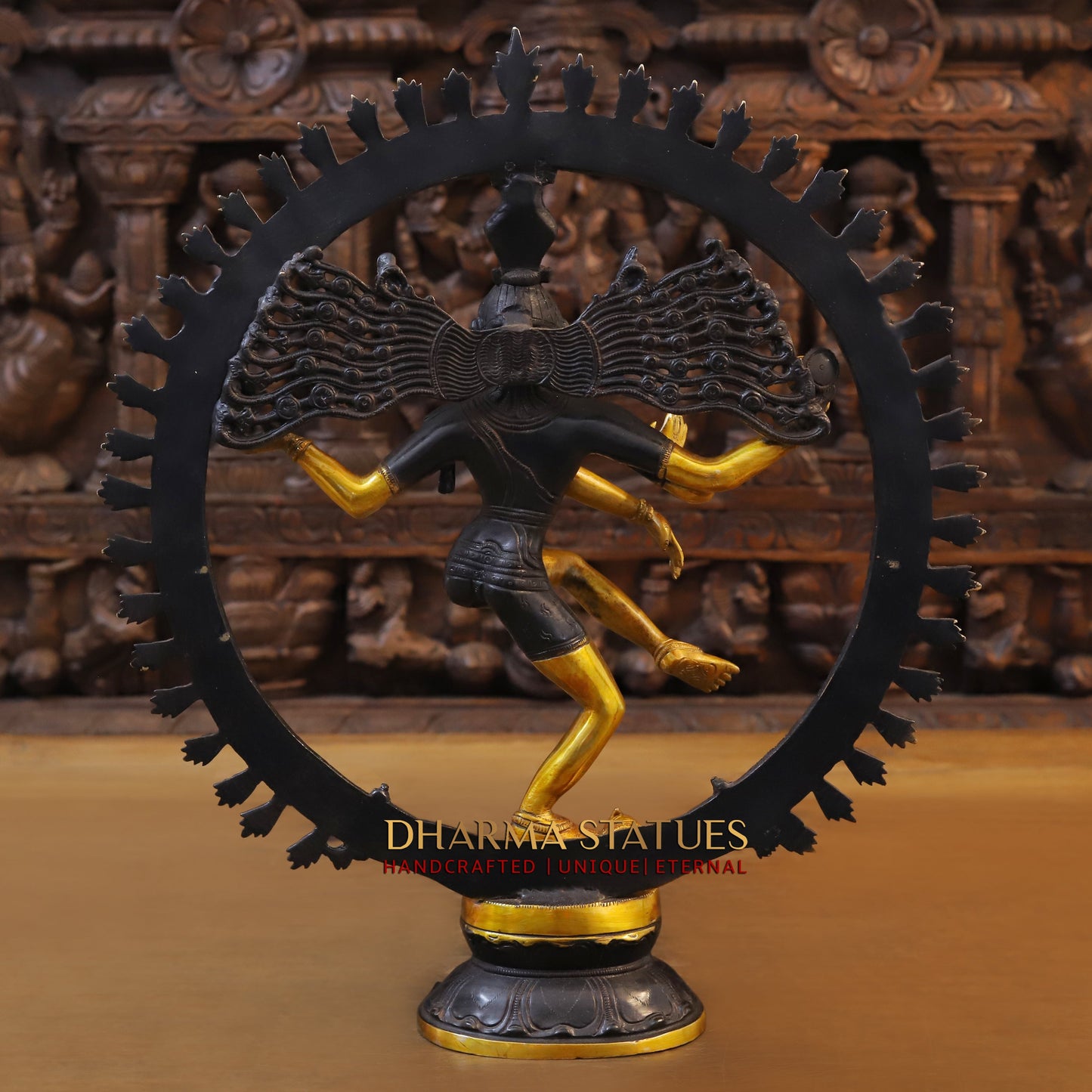 Brass Nataraja, Dancing Shiva, Copper & Golden Finish, 19"