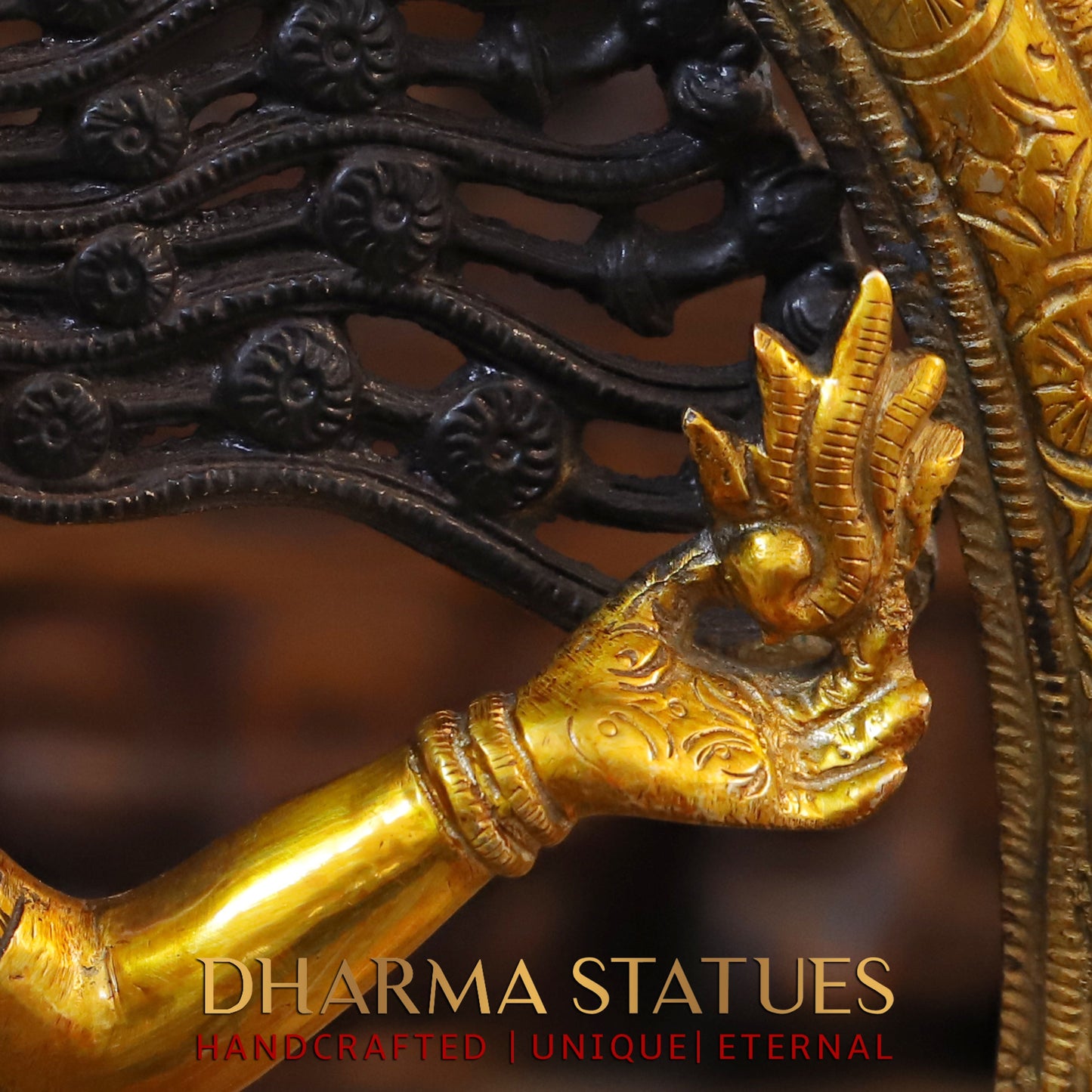Brass Nataraja, Dancing Shiva, Copper & Golden Finish, 19"